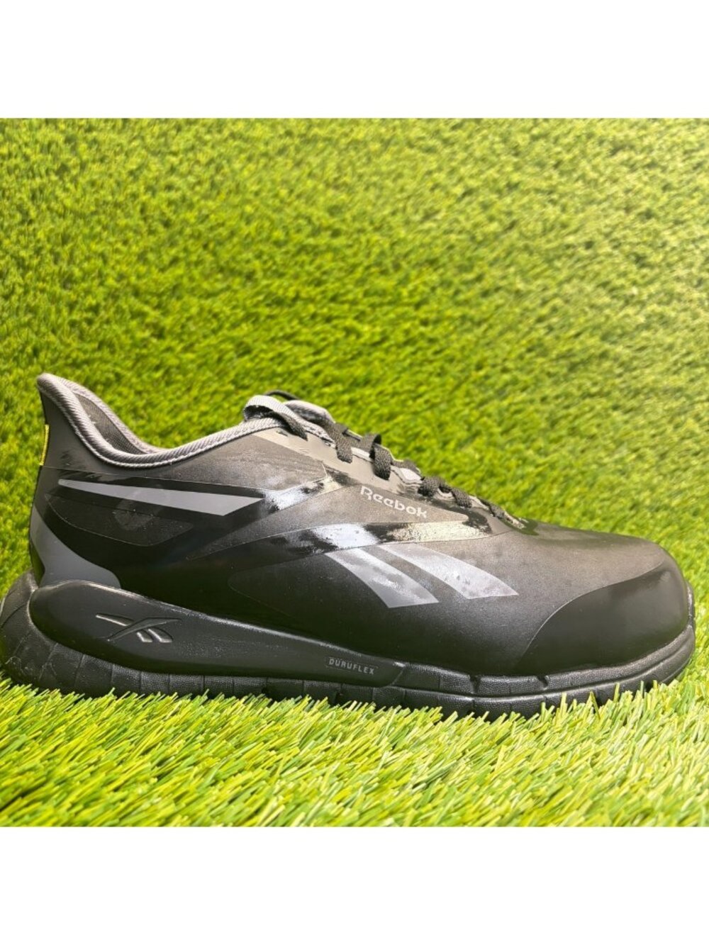 Reebok Flex Trainer Mens Size 8.5 Black Gray Composite Toe Safety Work Shoes